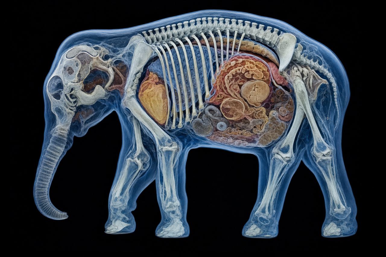 CT scan of Lyuba's interior anatomy