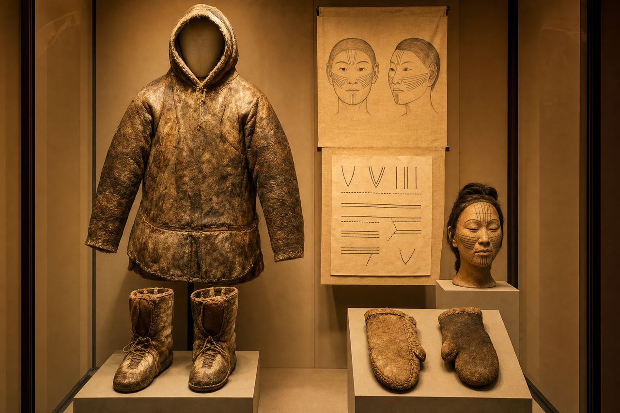 Inuit traditional clothing and tattoo documentation