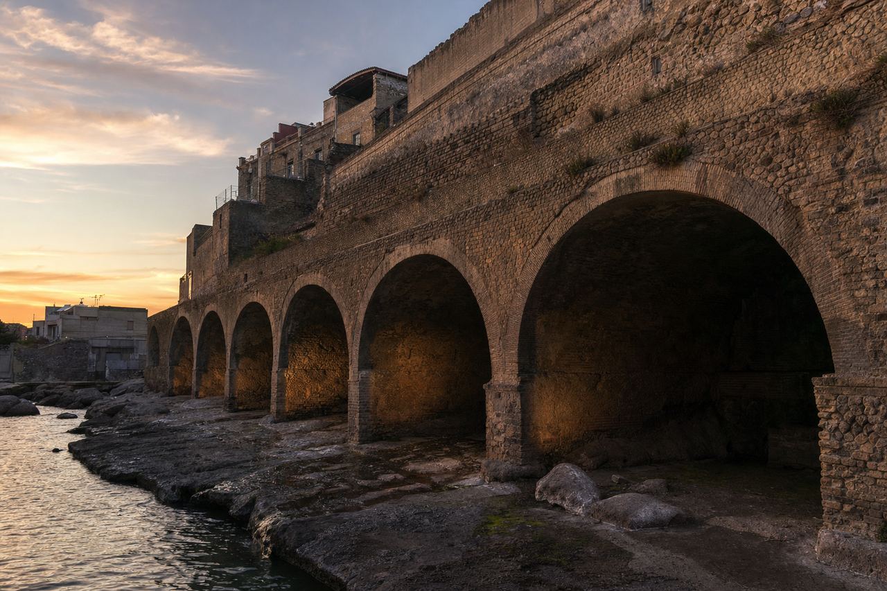The boat arches of Herculaneum's ancient shoreline