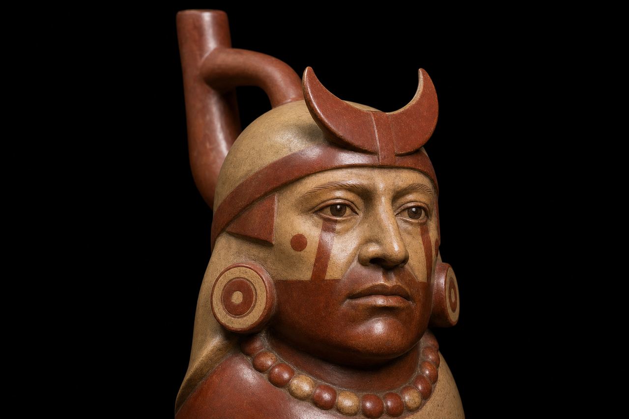 Moche portrait vessel — ceramic artistry of the warrior elite